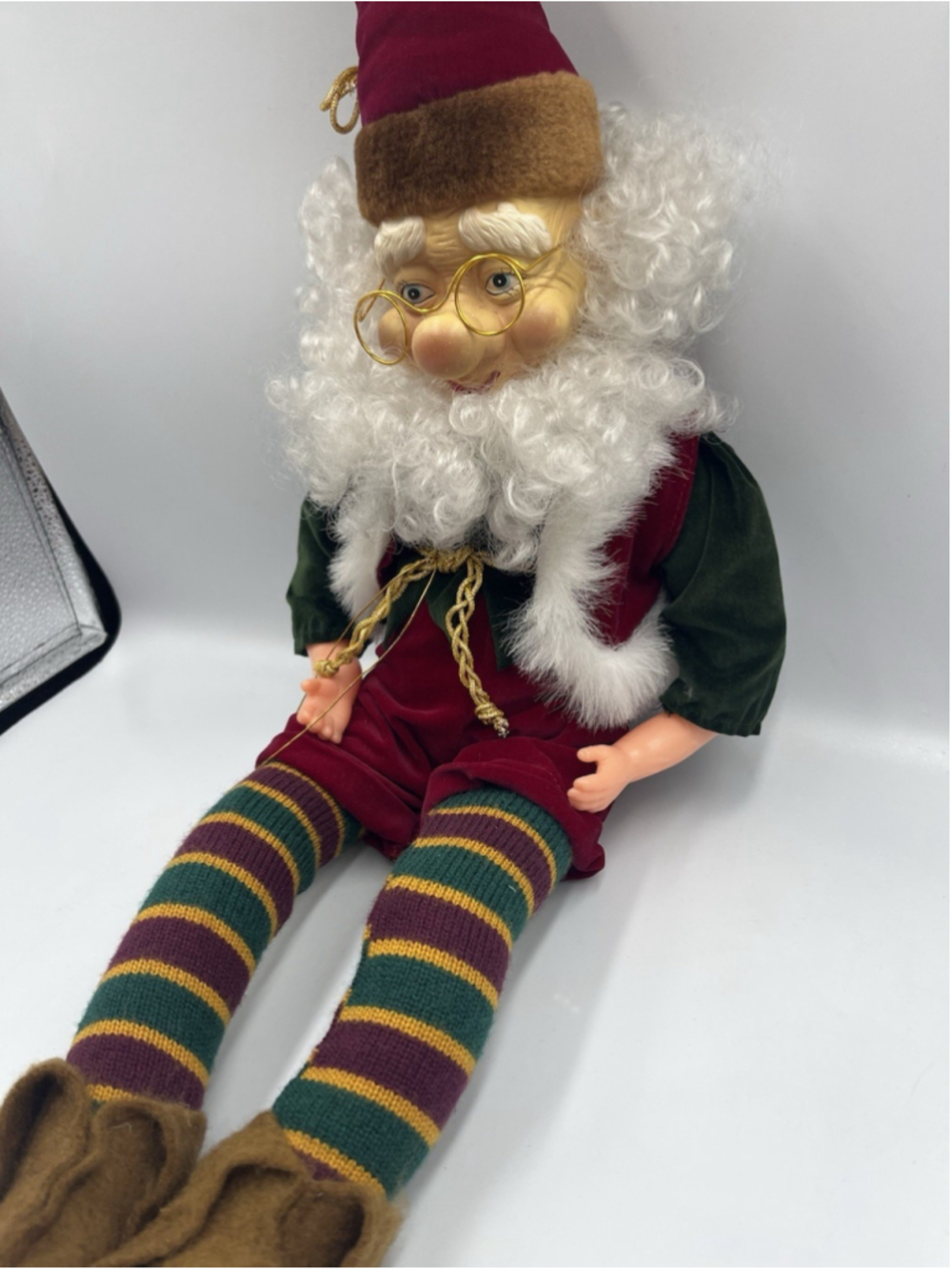 28" Elf with Curly Beard and Brown Booties with Bells TOO CUTE SEE ALL